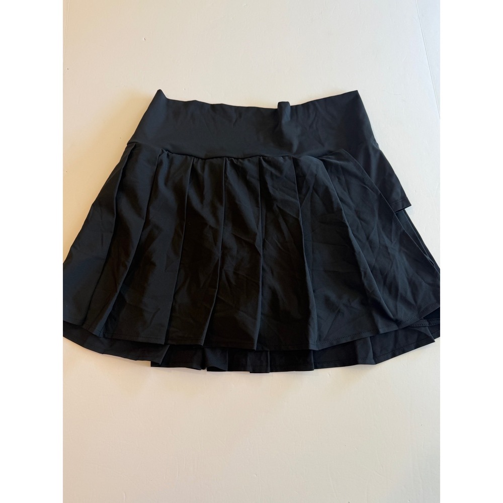 Halara Black Pleated Tennis Skort High Waisted Strappy Active Skirt Large